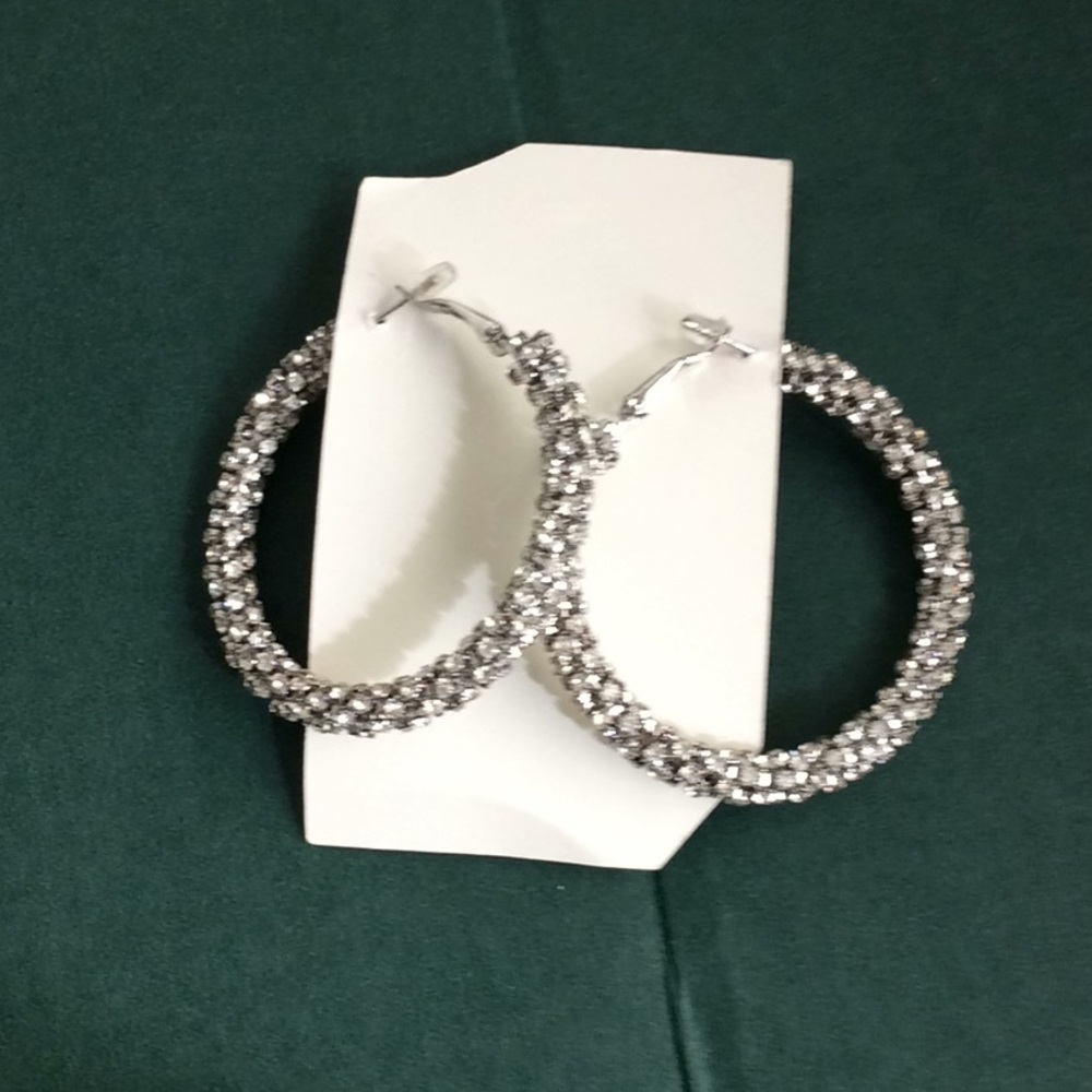 Rhinestone hoop earrings